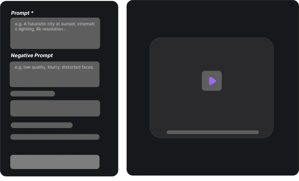 Wan 2.7 AI - Text prompt input interface for creating AI videos